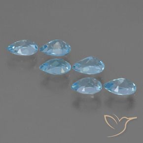 Gemme di Topazio Blu svizzero naturale da 3.31 ct, Forma a pera, VS