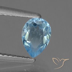 Topazio Blu svizzero naturale da 0.81 ct, Forma a pera, VVS-VS