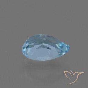 Topazio Blu svizzero naturale da 0.81 ct, Forma a pera, VVS-VS