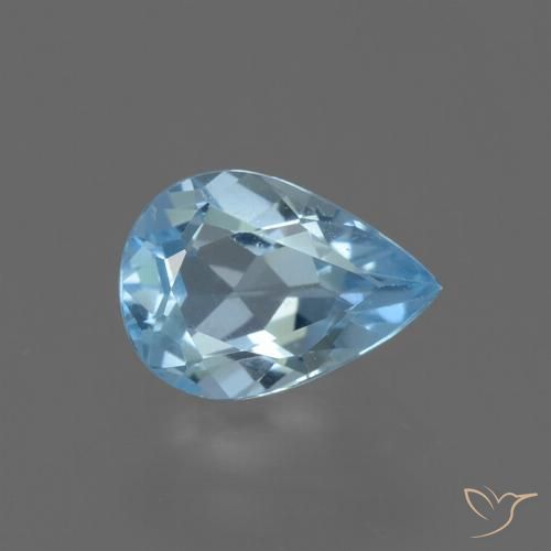 0.83ct Naturale Celeste Topazio, Forma a pera, VVS-VS