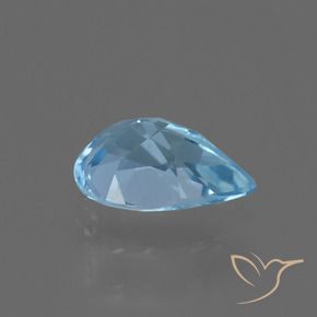 Topazio Celeste naturale da 0.83 ct, Forma a pera, VVS-VS