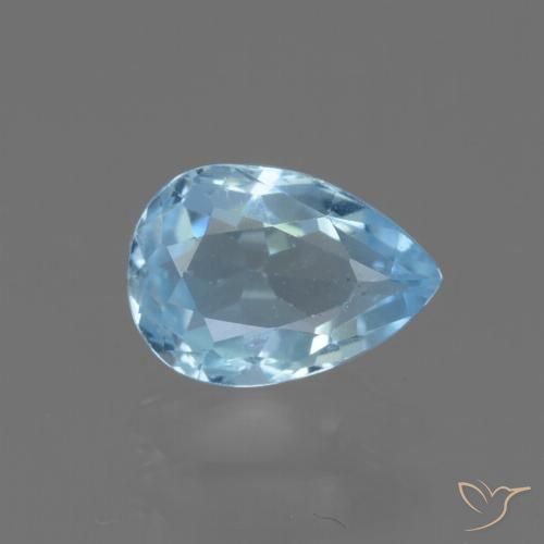0.90ct Naturale Celeste Topazio, Forma a pera, VS