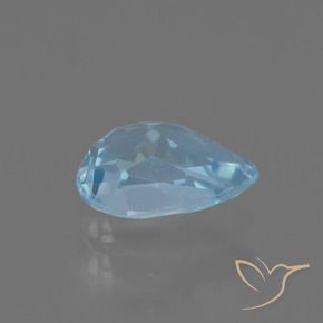 Topazio Celeste naturale da 0.90 ct, Forma a pera, VS