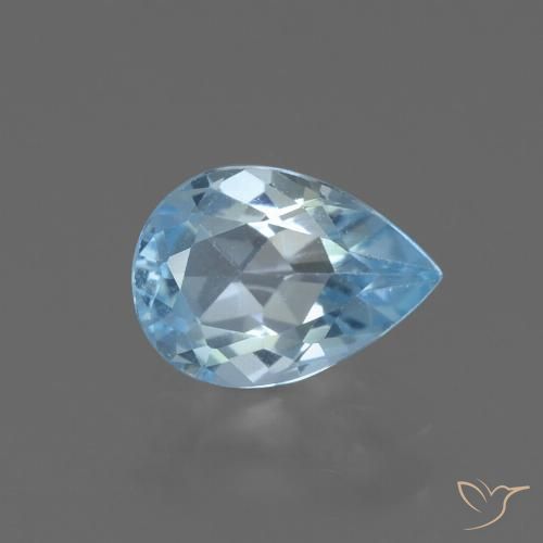0.83ct Naturale Celeste Topazio, Forma a pera, VVS-VS