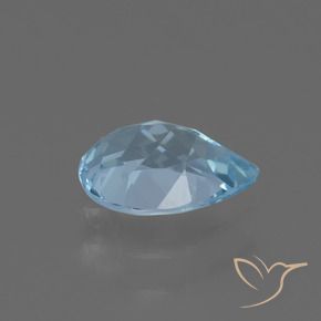 Topazio Celeste naturale da 0.83 ct, Forma a pera, VVS-VS