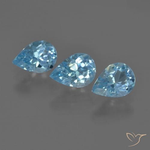 2.17ctw Naturale Blu svizzero Topazio, Forma a pera, VVS-VS