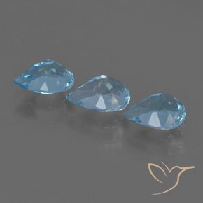 Gemme di Topazio Blu svizzero naturale da 2.17 ct, Forma a pera, VVS-VS