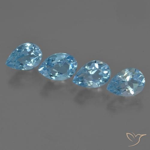 3.62ctw Naturale Blu svizzero Topazio, Forma a pera, VS