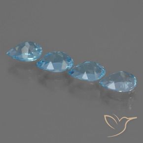 Gemme di Topazio Blu svizzero naturale da 3.62 ct, Forma a pera, VS
