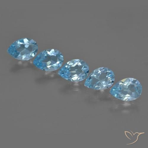 3.60ctw Naturale Blu svizzero Topazio, Forma a pera, VVS-VS