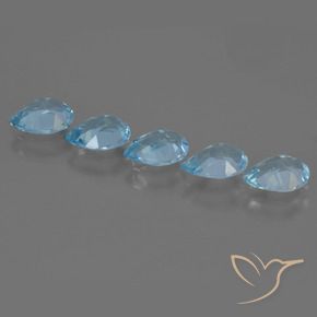 Gemme di Topazio Blu svizzero naturale da 3.60 ct, Forma a pera, VVS-VS