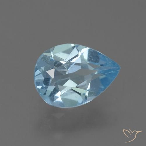 0.82ct Naturale Celeste Topazio, Forma a pera, VS