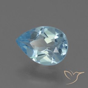 Topazio Celeste naturale da 0.82 ct, Forma a pera, VS