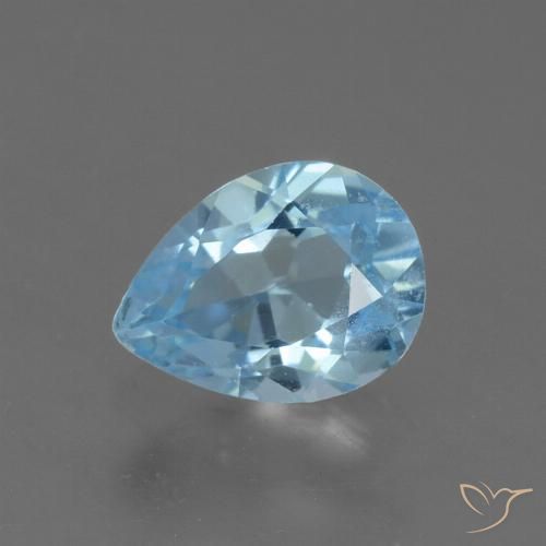 0.82ct Naturale Celeste Topazio, Forma a pera, VS