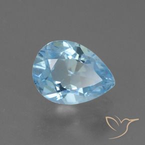 Topazio Celeste naturale da 0.82 ct, Forma a pera, VS