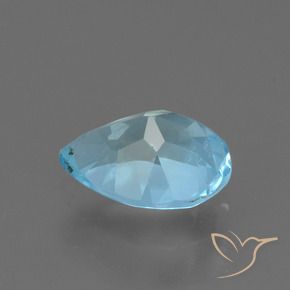 Topazio Celeste naturale da 0.82 ct, Forma a pera, VS