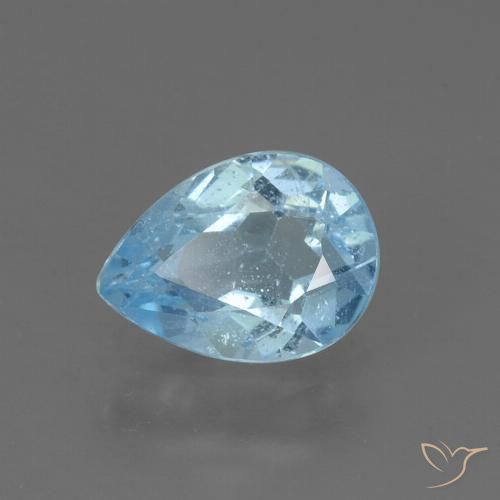 0.86ct Naturale Celeste Topazio, Forma a pera, VS