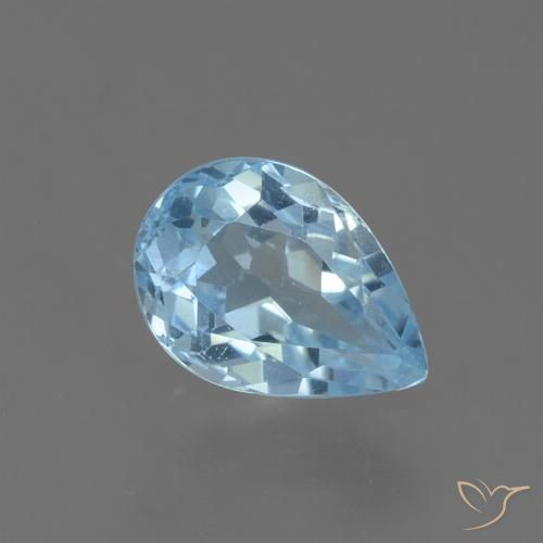 0.88ct Naturale Celeste Topazio, Forma a pera, VS