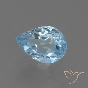 Topazio Celeste naturale da 0.88 ct, Forma a pera, VS