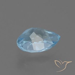 Topazio Celeste naturale da 0.88 ct, Forma a pera, VS