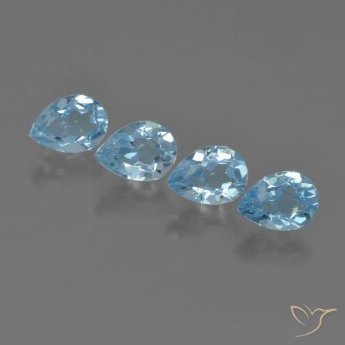 3.33ctw Naturale Blu svizzero Topazio, Forma a pera, VVS-VS