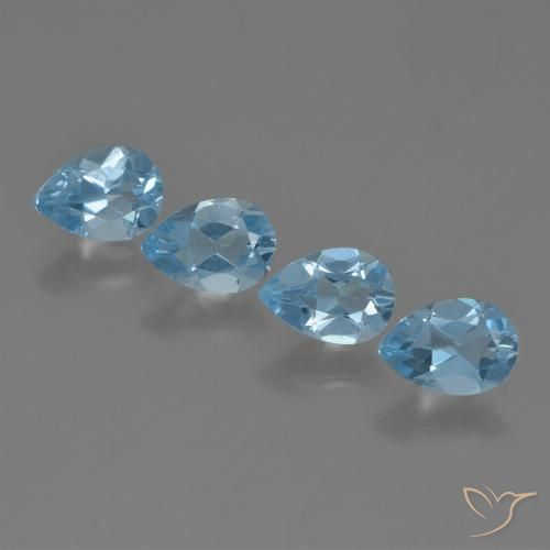 3.19ctw Naturale Blu svizzero Topazio, Forma a pera, VVS-VS