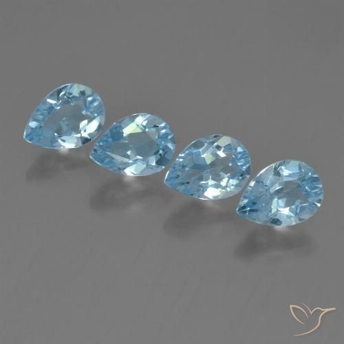 3.50ctw Naturale Celeste Topazio, Forma a pera, VVS-VS