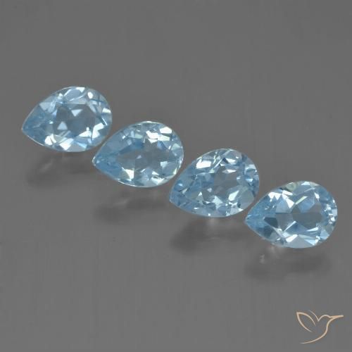3.42ctw Naturale Celeste Topazio, Forma a pera, VVS-VS