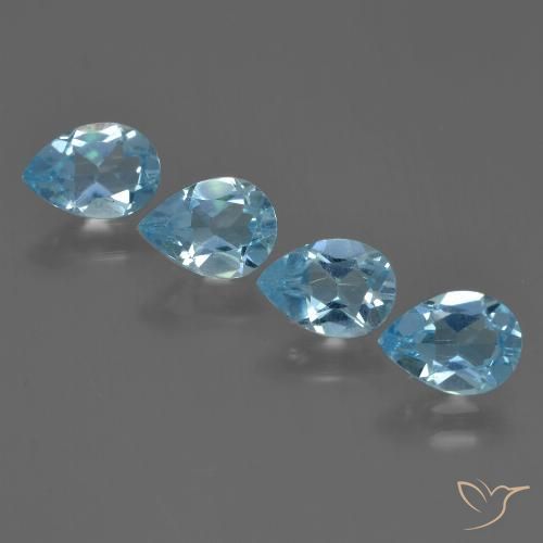 3.06ctw Naturale Blu svizzero Topazio, Forma a pera, VVS-VS