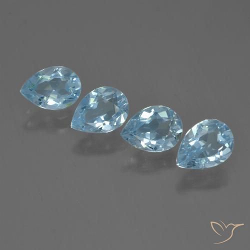 3.17ctw Naturale Celeste Topazio, Forma a pera, VVS-VS