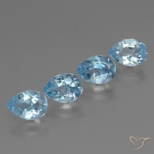 3.53ctw Naturale Celeste Topazio, Forma a pera, VVS-VS