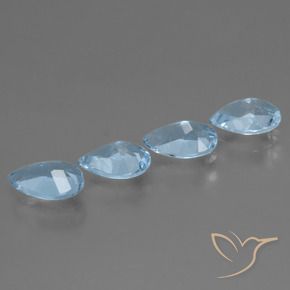 Gemme di Topazio Blu svizzero naturale da 3.08 ct, Forma a pera, VS