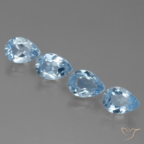 3.44ctw Naturale Blu svizzero Topazio, Forma a pera, VVS-VS