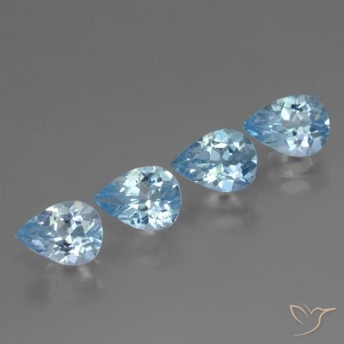 3.32ctw Naturale Blu svizzero Topazio, Forma a pera, VVS-VS