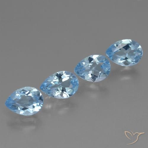 3.35ctw Naturale Blu svizzero Topazio, Forma a pera, VVS-VS