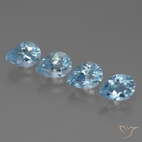 3.40ctw Naturale Blu svizzero Topazio, Forma a pera, VVS-VS