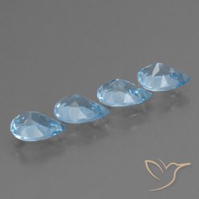 Gemme di Topazio Blu svizzero naturale da 3.03 ct, Forma a pera, VS
