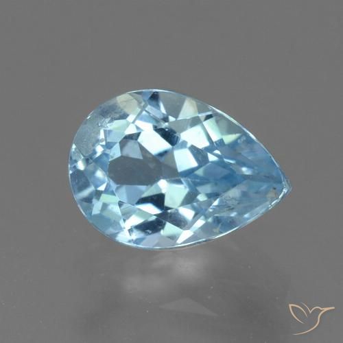 1.10ct Naturale Celeste Topazio, Forma a pera, VS