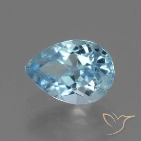 Topazio Celeste naturale da 1.10 ct, Forma a pera, VS