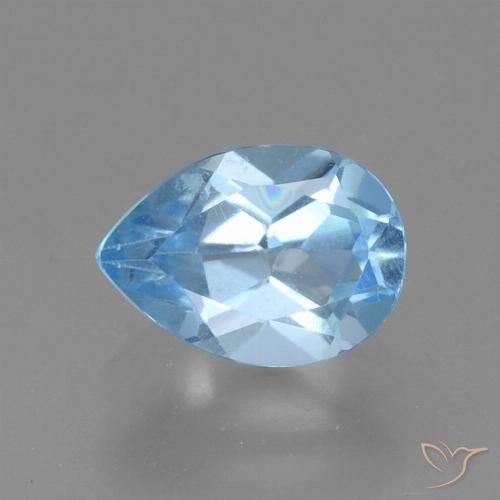 0.88ct Naturale Blu svizzero Topazio, Forma a pera, VS