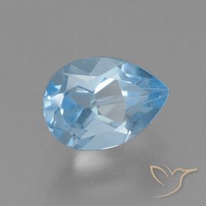 Topazio Blu svizzero naturale da 0.88 ct, Forma a pera, VS