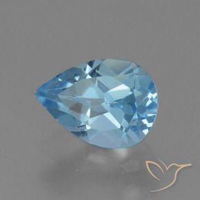 Topazio Blu svizzero naturale da 0.93 ct, Forma a pera, VS