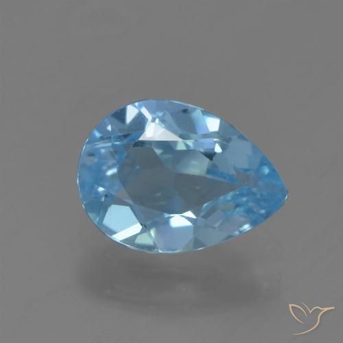 0.88ct Naturale Blu svizzero Topazio, Forma a pera, VS