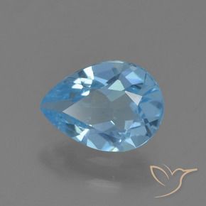 Topazio Blu svizzero naturale da 0.88 ct, Forma a pera, VS