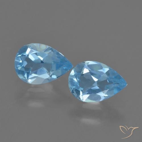 1.59ctw Naturale Celeste Topazio, Forma a pera, VS