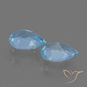 Gemme di Topazio Celeste naturale da 1.59 ct, Forma a pera, VS