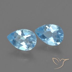 Gemme di Topazio Celeste naturale da 1.53 ct, Forma a pera, VS