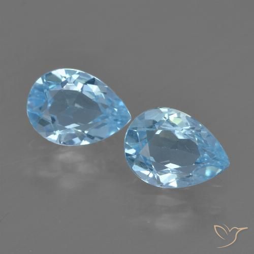 1.71ctw Naturale Celeste Topazio, Forma a pera, VVS-VS