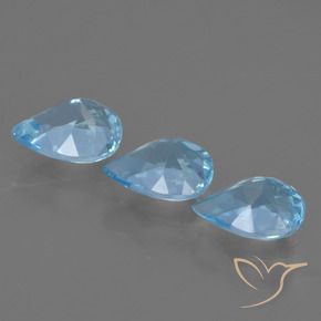 Gemme di Topazio Celeste naturale da 2.20 ct, Forma a pera, VS