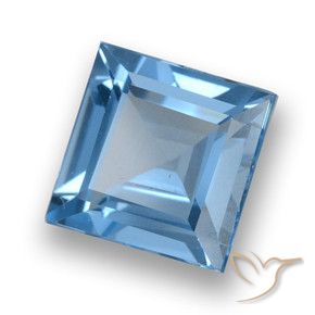 Topazio Blu svizzero naturale da 1.86 ct, Quadrato, VVS-VS